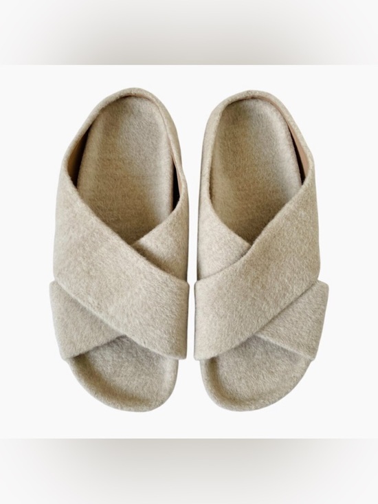 Lauren Manoogian Shoes - Lauren Manoogian Alpaca Criss Cross Slide Sandals